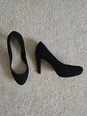 Franco Sarto Black suede leather high heel pumps